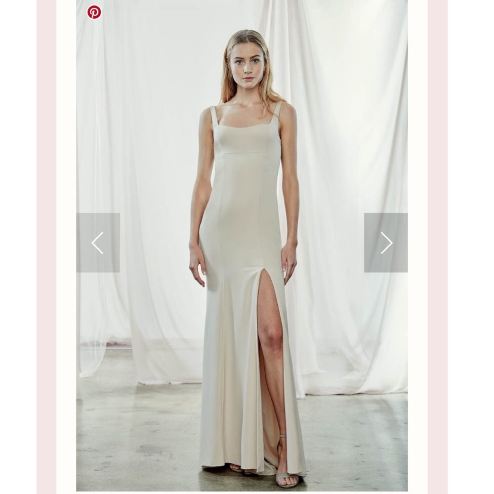 NWT Bridesmaid Dress Champagne Beige Slit wedding